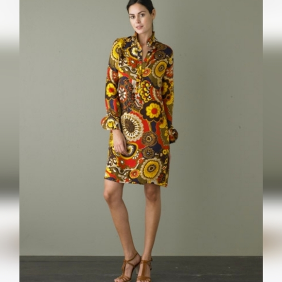 J. Crew Silk San Remo Print Shirt Dress - Picture 2 of 10